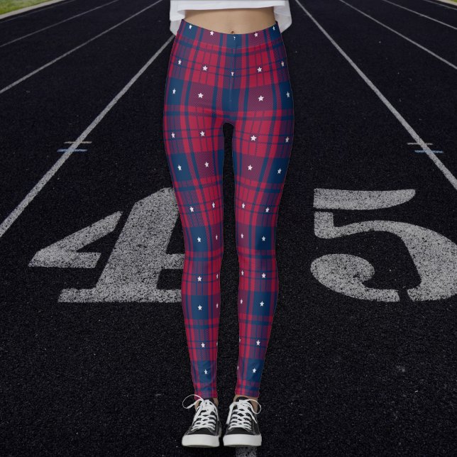 Leggings Tartán - Patriótico - Estrellas blancas rojas (Subido por el creador)