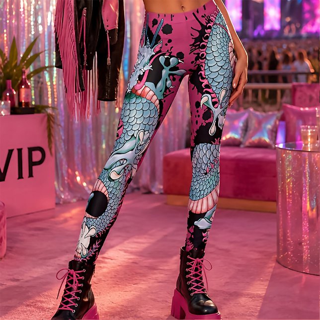 Leggings Tatuaje de dragón con salpicaduras de Peach Melba  (Subido por el creador)