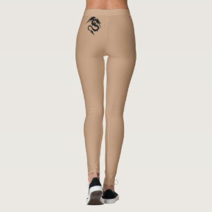 Leggings Tatuaje De Dragón Pequeño En Fondo De Color De La 