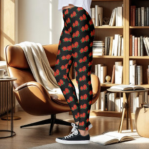 Leggings Tatuaje de rosas rojas