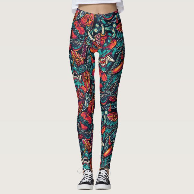 Leggings Tatuaje de vintage (Anverso)
