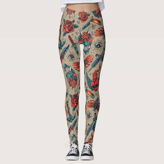 Leggings Tatuaje de vintage (Anverso)