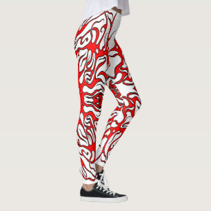 Leggings Tatuaje tribal del corazón rojo el día de San Vale