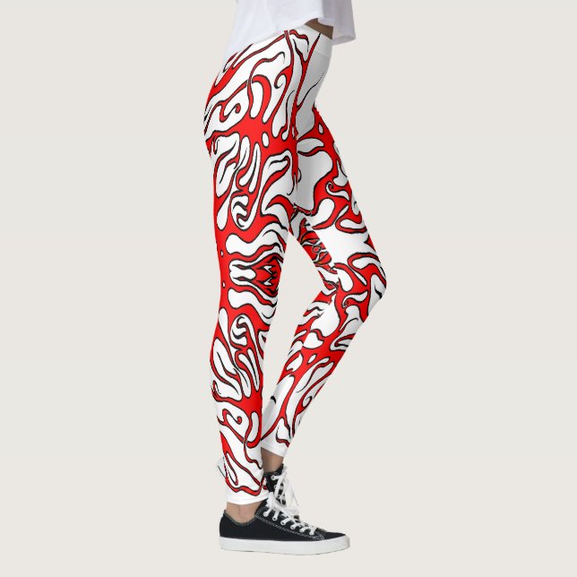 Leggings Tatuaje tribal del corazón rojo el día de San Vale (Derecha)