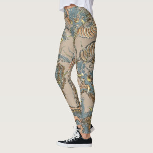 Leggings Tatuaje vintage de dragones japoneses de Keisai Ei