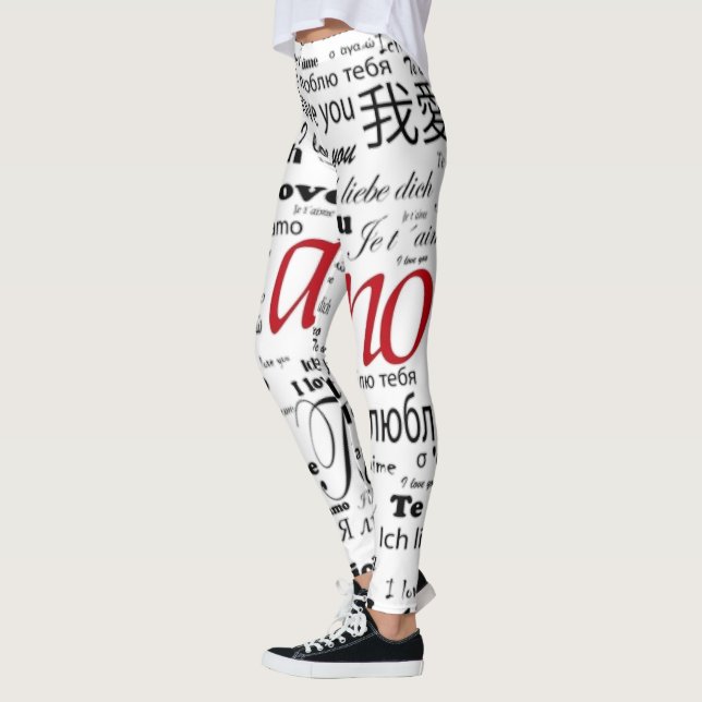 Leggings te amo con muchas idiomas (Izquierda)