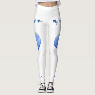 Leggings Te Amo Corazón Azul Lindo Día de San Valentín Flip