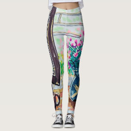 Leggings Té y Flores de la Ventana