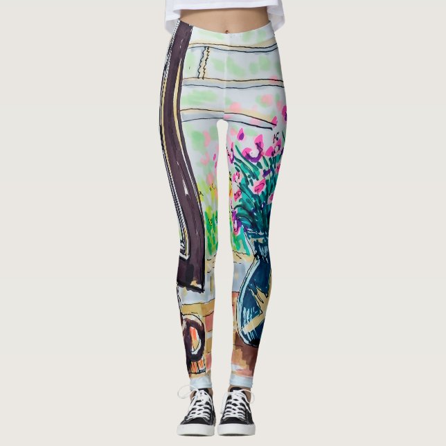 Leggings Té y Flores de la Ventana (Anverso)