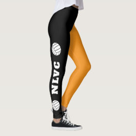 Leggings  team name text up leg ANY color volleyball