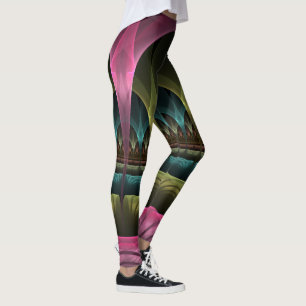 Leggings Teatro de fantasía, arte abstracto colorido fracta
