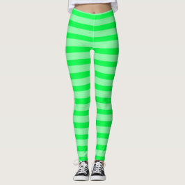 Leggings Tecla Lime Pie Neon Green Black Light Rave Stripes