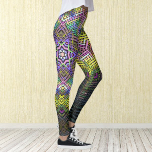 Leggings Tejer Mandala amarillo rosa y verde