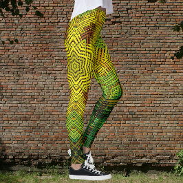 Leggings Tejer Mandala amarillo verde y Naranja