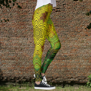 Leggings Tejer Mandala amarillo verde y Naranja