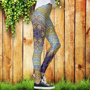 Leggings Tejer Mandala azul y amarillo