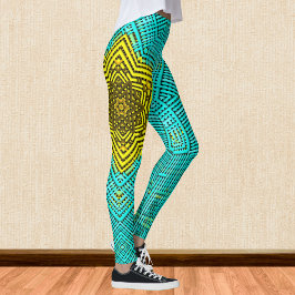 Leggings Tejer Mandala azul y amarillo