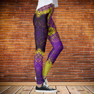 Leggings Tejer Mandala morado y amarillo