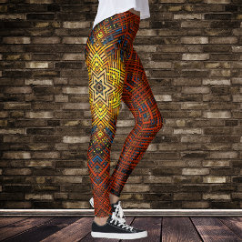 Leggings Tejer Mandala Naranja Amarillo y Azul