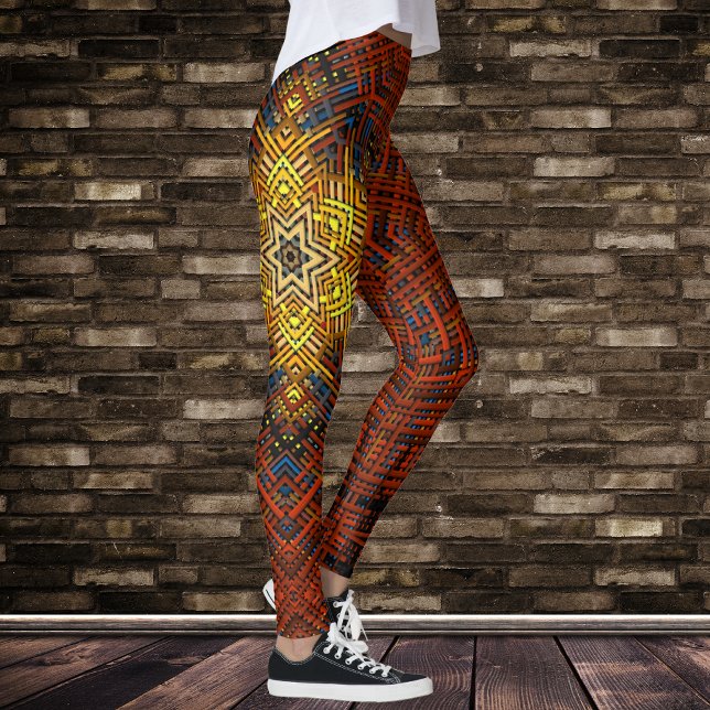 Leggings Tejer Mandala Naranja Amarillo y Azul (Subido por el creador)