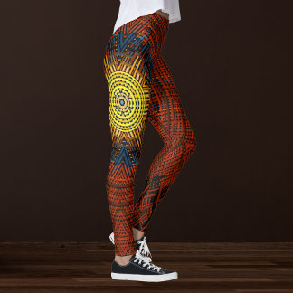 Leggings Tejer Mandala Naranja Amarillo y Azul
