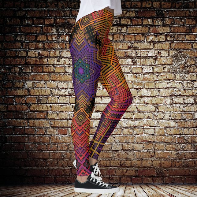 Leggings Tejer Mandala Naranja amarillo y morado (Subido por el creador)