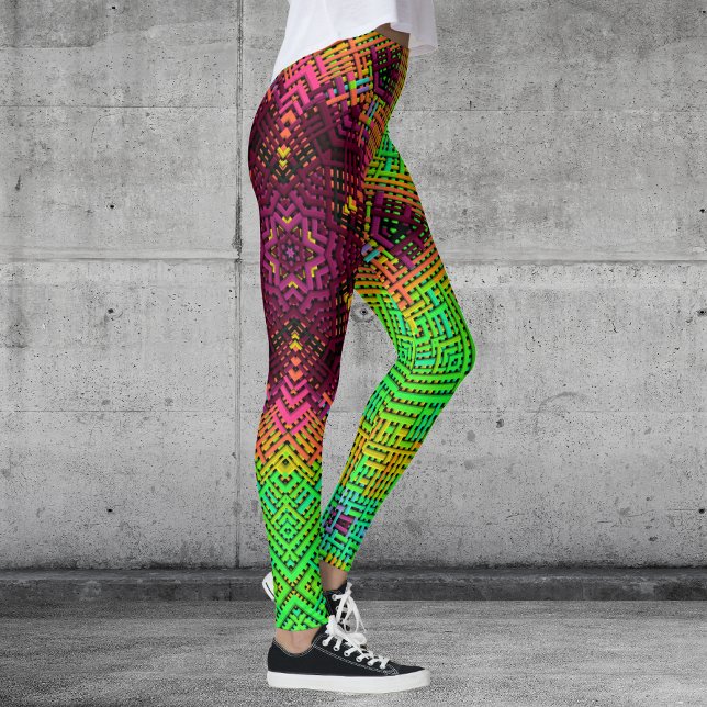 Leggings Tejer Mandala Naranja verde y rosa (Subido por el creador)