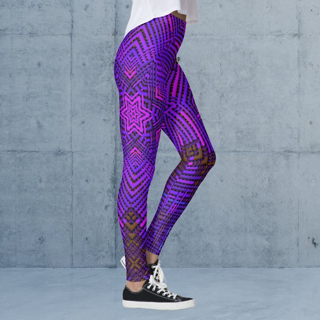 Leggings Tejer Mandala rosa y morado (Subido por el creador)