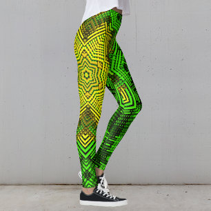 Leggings Tejer Mandala Verde y Amarillo