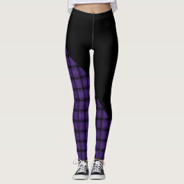 Leggings Tejido Americano Morado con Negro