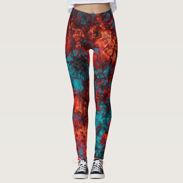 Leggings Tejido azul oscuro texturado granito de mármol ant (Anverso)