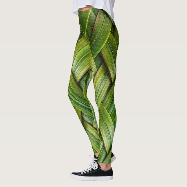 Leggings Tejido de bambú fresco verde (Izquierda)