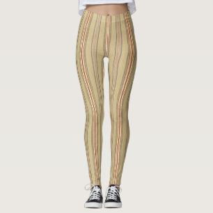 Leggings Tejido de regencia rayado de imitación de vintage