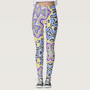 Leggings Tejido de tejas de patrón abstracto ornamental sin