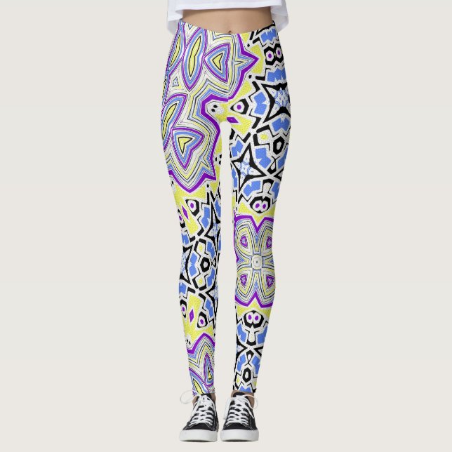 Leggings Tejido de tejas de patrón abstracto ornamental sin (Anverso)