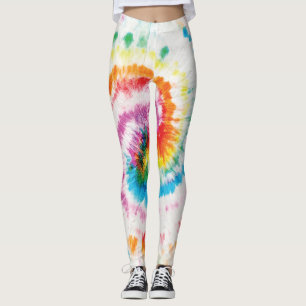 Leggings Tejido espiral, patrón de giro arco iris