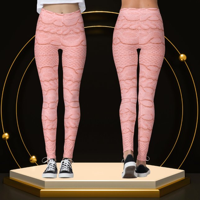 Leggings Tejido rosa crochet pasto de punto moderno único (Subido por el creador)