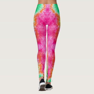 Leggings Tejido y tinte rosa y verde