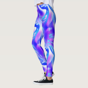 Leggings Tejidos azules con ranuras digitales en textura ro