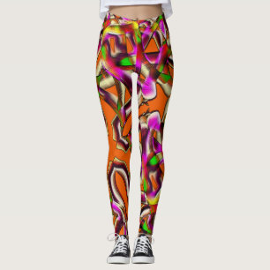 Leggings Tejidos coloridos con rosado y tallado