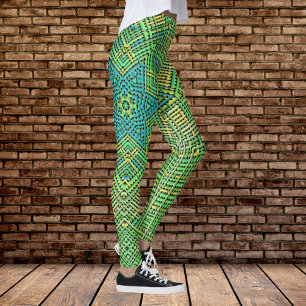Leggings Tejidos Mandala Amarillo verde y azul