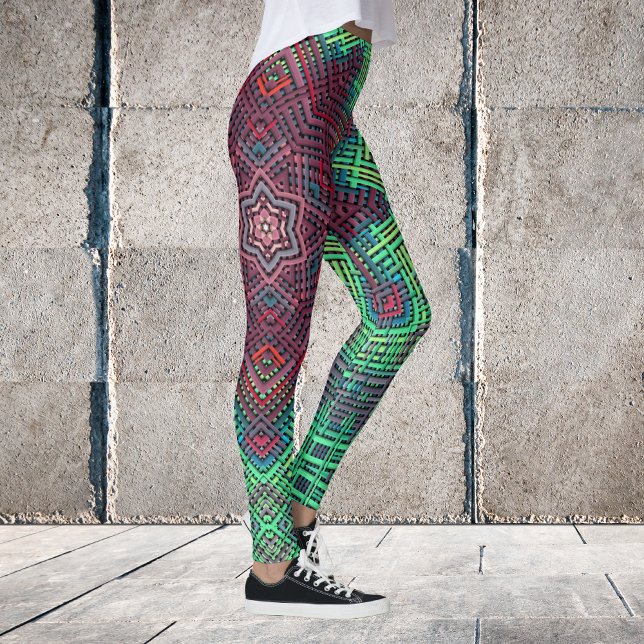 Leggings Tejidos Mandala Azul verde y rojo (Subido por el creador)