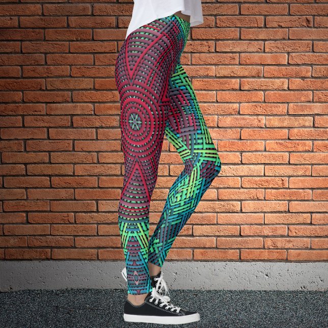 Leggings Tejidos Mandala Azul verde y rojo (Subido por el creador)