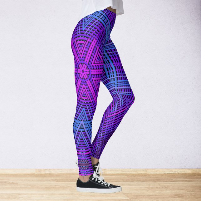 Leggings Tejidos Mandala Púrpura Rosa y Azul (Subido por el creador)