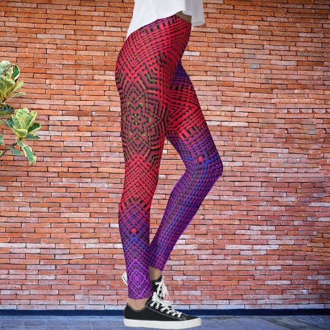 Leggings Tejidos Mandala rojo y morado (Subido por el creador)