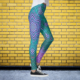 Leggings Tejidos Mandala rosa y azul