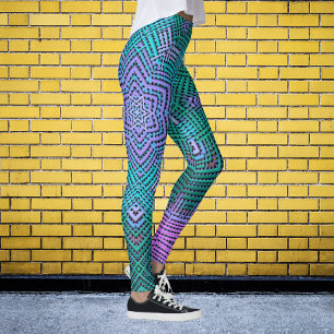 Leggings Tejidos Mandala rosa y azul
