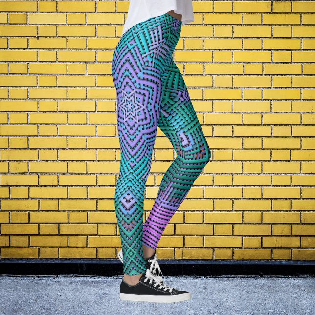 Leggings Tejidos Mandala rosa y azul (Subido por el creador)