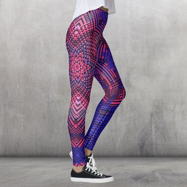Leggings Tejidos Mandala rosa y azul (Subido por el creador)