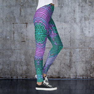 Leggings Tejidos Mandala rosa y azul